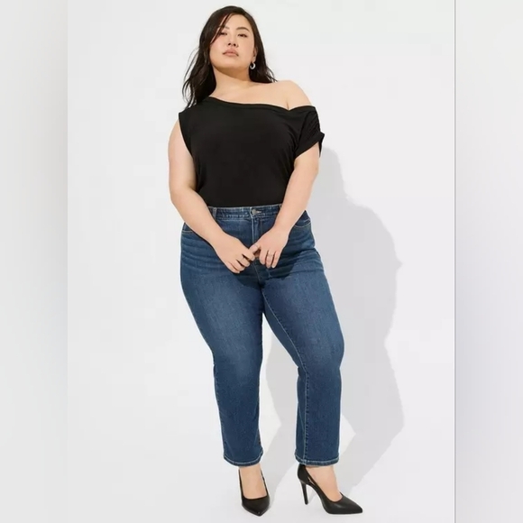 Torrid Studio Net Off Shoulder Cowl Top 2x Black New NWT - Picture 2 of 10